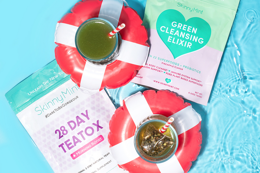 SkinnyMint 28 Day Teatox and Green Cleansing Elixir.